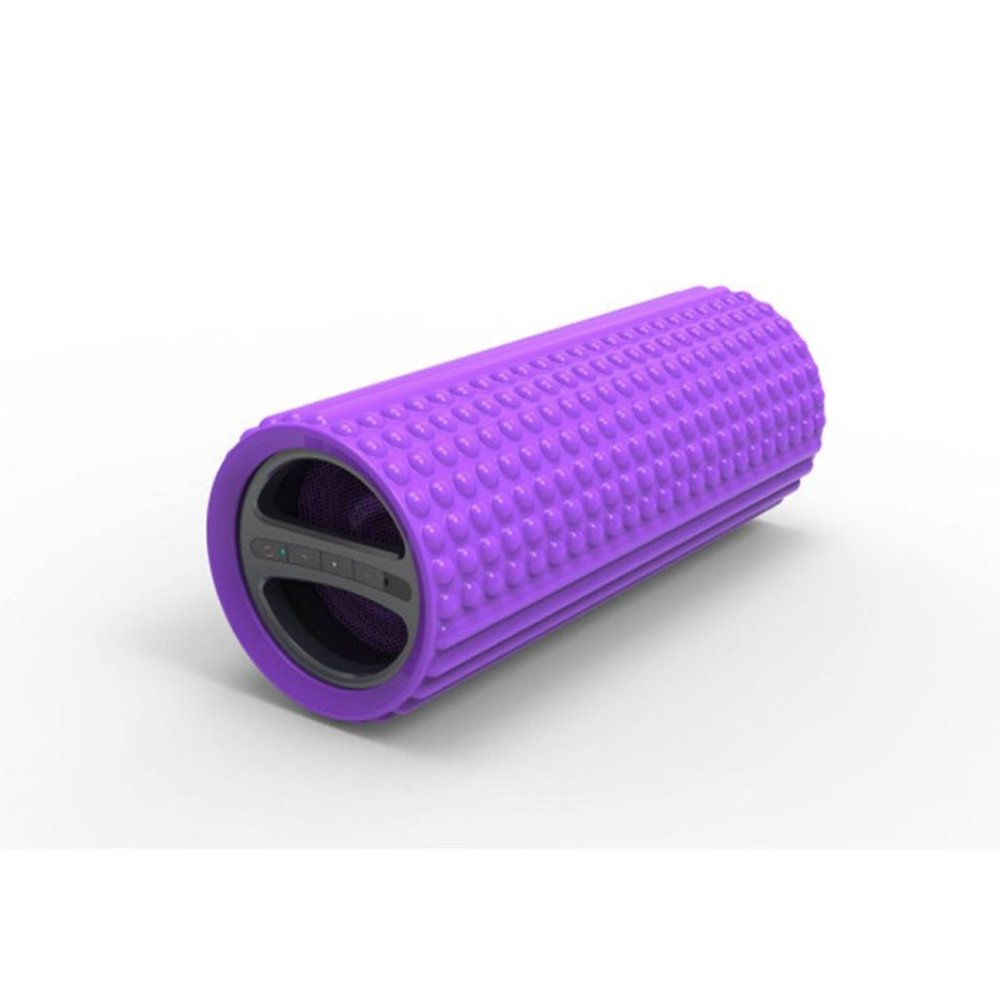 Sharper Image Exercise Foam Roller with Embedded Bluetooth Speaker – Purple